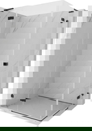 Mexen Lunar L Duo sprchová kabína otvárací ľavá 100 x 80 cm, transparentná, čierna - 834L-100L-080P-70-00