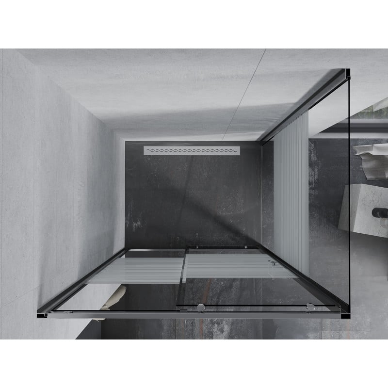 Mexen Apia posuvná sprchová kabína 140 x 70 cm, biele prúžky, chróm - 840-140-070-01-20