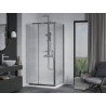 Mexen Apia posúvacia sprchová kabína 100 x 80 cm, priehľadná, chróm + sprchová vanička Flat - 840-100-080-01-00-4010