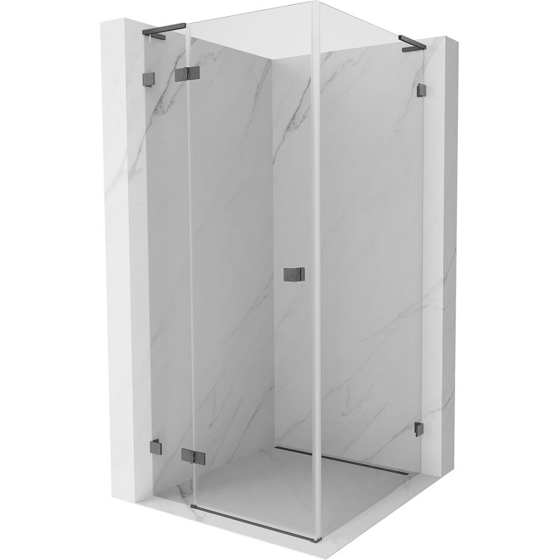 Mexen Lunar L sprchovací kút s otváracími dverami ľavý 70 x 70 cm, transparentný, kartáčovaný gun gray - 834L-070-070-66-00-L