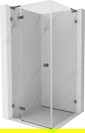 Mexen Lunar L sprchový kút otvárací ľavý 90 x 90 cm, transparentný, brúsený gun grey - 834L-090-090-66-00-L