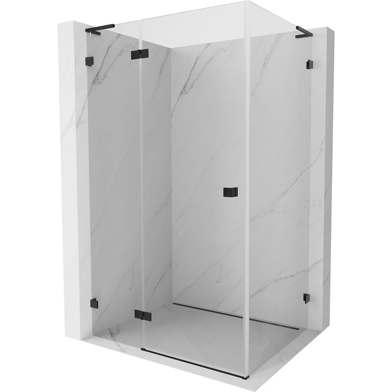 Mexen Lunar L sprchový kút otvárací ľavý 85 x 80 cm, transparentný, čierny - 834L-085-080-70-00-L
