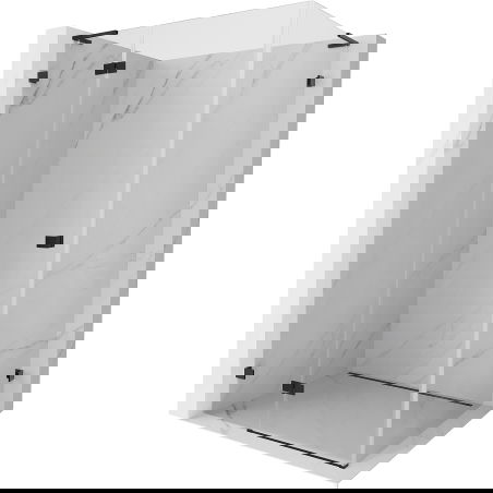 Mexen Lunar L sprchovací kút s otváracími dverami, ľavý, 100 x 80 cm, transparentný, čierny - 834L-100-080-70-00-L