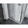 Mexen Apia posuvná sprchová kabína 130 x 80 cm, transparentná, chróm + sprchovacia vanička Flat - 840-130-080-01-00-4010