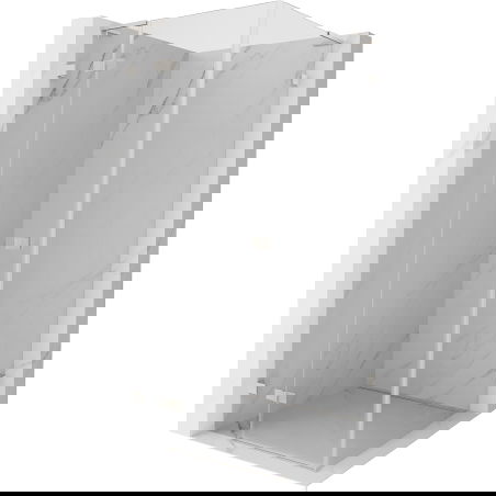 Mexen Lunar L sprchová kabína otočná ľavá 80 x 80 cm, transparentná, brúsený nikel - 834L-080-080-97-00-L