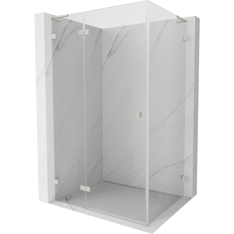 Mexen Lunar L sprchovací kút výklopný ľavý 95 x 80 cm, transparentný, brúsený nikel - 834L-095-080-97-00-L