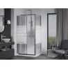 Mexen Apia posuvný sprchový kút 90 x 80 cm, biele pruhy, chróm + vanička Flat - 840-090-080-01-20-4010