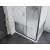 Mexen Apia sprchová kabína, posuvné dvere 90 x 80 cm, pruhy, chrómová + závesný bidet Flat - 840-090-080-01-20-4010