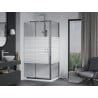 Mexen Apia posuvná sprchová kabína 110 x 70 cm, biele pruhy, chróm + vanička Flat - 840-110-070-01-20-4010