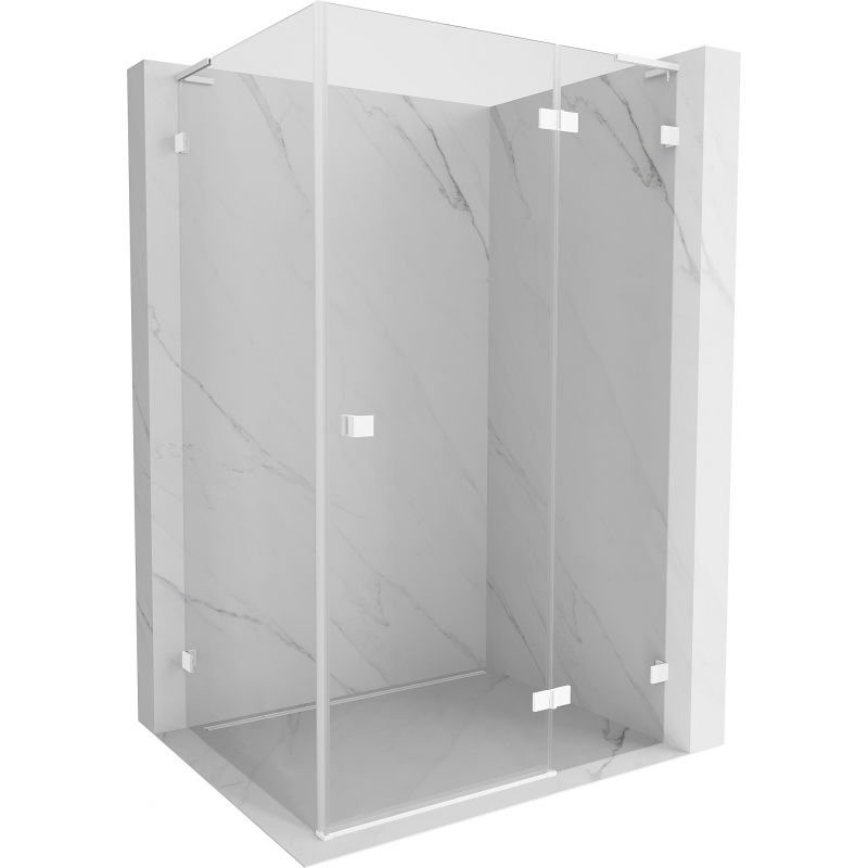 Mexen Lunar L sprchovací kút s pravými otváracími dverami 75 x 70 cm, transparentný, biely - 834L-075-070-20-00-P