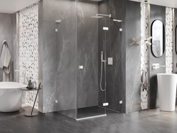 Mexen Lunar L sprchová kabína otváracia pravá 85 x 80 cm, transparentná, biela - 834L-085-080-20-00-P