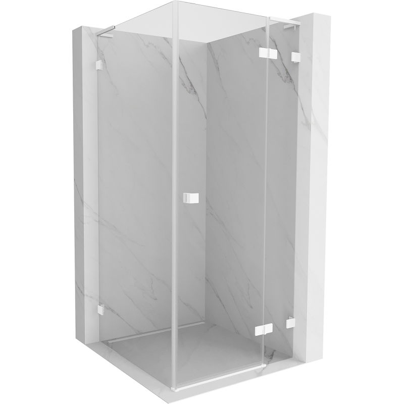 Mexen Lunar L sprchovací kút pravý 90 x 90 cm, transparentný, biely - 834L-090-090-20-00-P