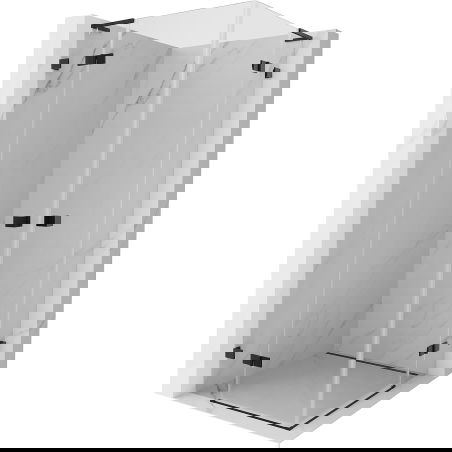 Mexen Lunar L Duo sprchová kabína otvárateľná 120 x 120 cm, transparentná, čierna - 834L-120L-120P-70-00