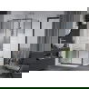 Mexen Apia sprchová kabína, posuvné dvere 140 x 80 cm, pruhy, chrómová + závesný bidet Flat - 840-140-080-01-20-4010