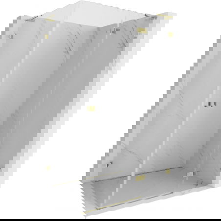 Mexen Lunar L kyvné sprchové dvere pravé 100 x 80 cm, priehľadné, zlaté - 834L-100-080-50-00-P