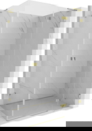 Mexen Lunar L pravá závesná sprchová kabína 95 x 90 cm, transparentná, zlatá - 834L-095-090-50-00-P