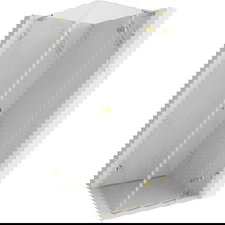 Mexen Lunar L sprchová kabína skladacia pravá 100 x 100 cm, priehľadná, zlatá - 834L-100-100-50-00-P