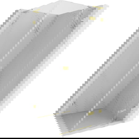 Mexen Lunar L sprchovací kút otvárací pravý 80 x 80 cm, priehľadný, zlatý kartáčovaný - 834L-080-080-55-00-P