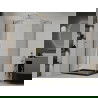 Mexen Roma sprchový kút s otváracími dvermi 100 x 80 cm, transparentný, zlatý + vanička Flat, čierna - 854-100-080-50-00-4070G