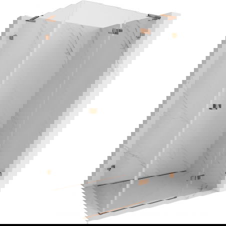 Mexen Lunar L sprchová kabína pravostranná 90 x 70 cm, transparentná, ružové zlato - 834L-090-070-60-00-P