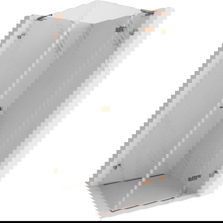 Mexen Lunar L sprchový kút so závesnými dverami pravý 80 x 80 cm, priehľadný, ružové zlato - 834L-080-080-60-00-P