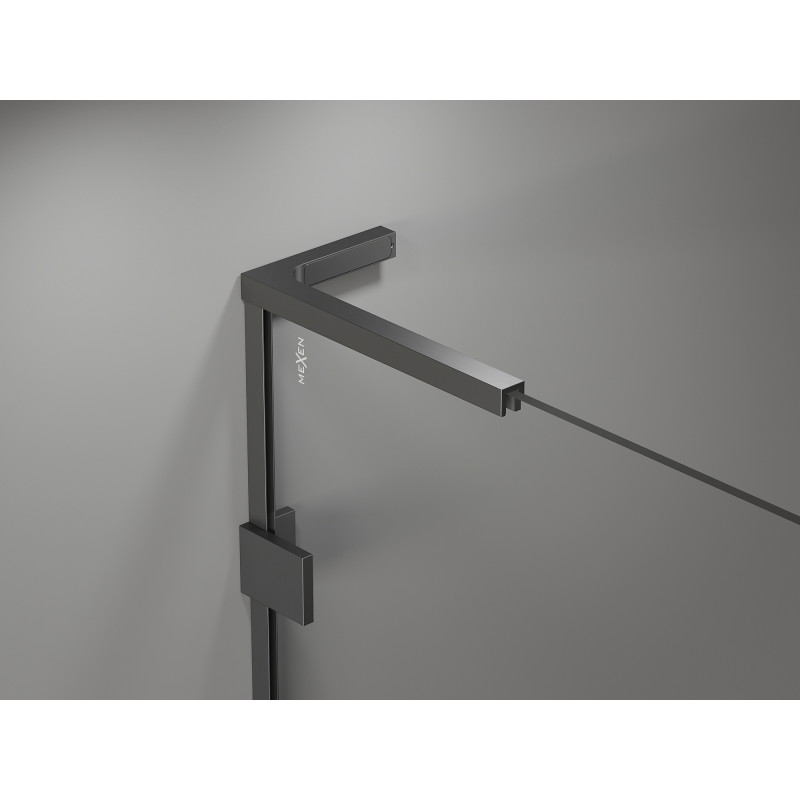 Mexen Lunar L Duo sprchová kabína ľavá 90 x 80 cm, transparentná, gun metal - 834L-090L-080P-95-00