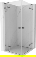 Mexen Lunar L Duo sprchovací kút s otváracími dverami 90 x 90 cm, priesvitný, zbraňový kov - 834L-090L-090P-95-00