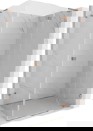 Mexen Lunar L sprchová kabína, závesná pravá 100 x 80 cm, transparentná, brúsená meď - 834L-100-080-65-00-P