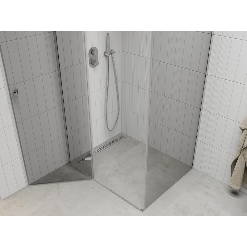 Mexen Roma výklopný sprchový kút 90 x 70 cm, transparentný, chrómový - 854-090-070-01-00
