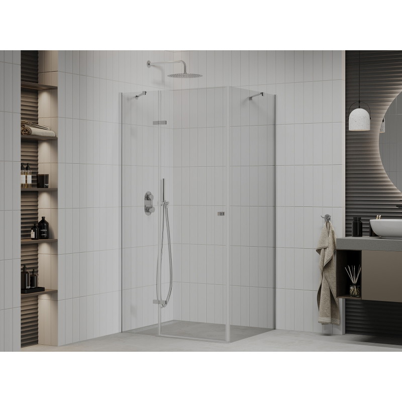 Mexen Roma výklopný sprchový kút 90 x 70 cm, transparentný, chrómový - 854-090-070-01-00