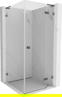 Mexen Lunar L sprchovací kút pravý 90 x 90 cm, transparentný, kartáčovaná zbraň šedá - 834L-090-090-66-00-P