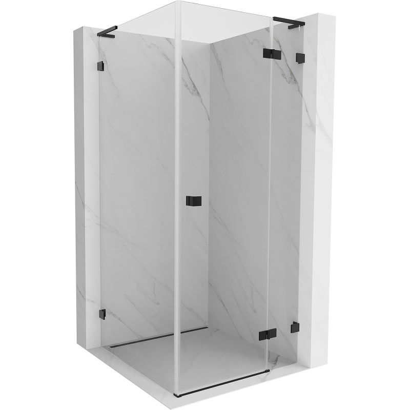 Mexen Lunar L sprchový kút otvárací pravý 70 x 70 cm, transparentný, čierny - 834L-070-070-70-00-P