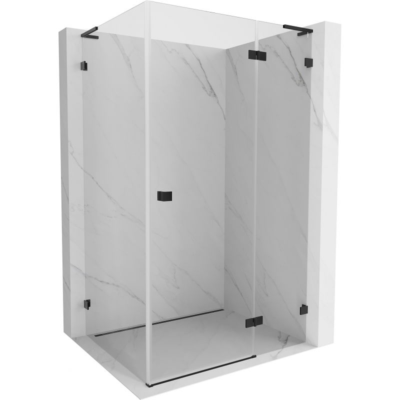 Mexen Lunar L sprchovací kút s pravými pántovými dverami 80 x 70 cm, transparentný, čierny - 834L-080-070-70-00-P