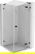 Mexen Lunar L sprchová kabína otváracia pravá 80 x 80 cm, priehľadná, čierna - 834L-080-080-70-00-P