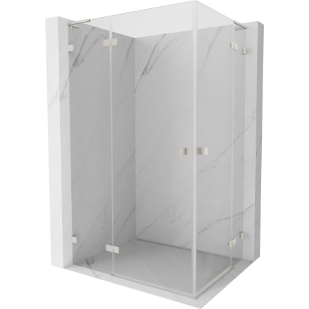 Mexen Lunar L Duo sprchovací kút s otočnými dverami 90 x 70 cm, transparentný, brúsený nikel - 834L-090L-070P-97-00