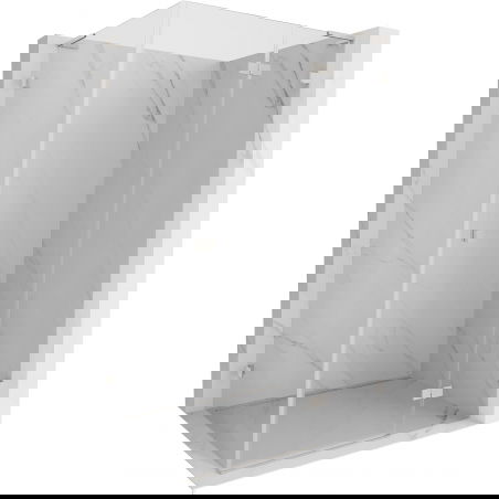 Mexen Lunar L sprchová kabína pravá 90 x 80 cm, priehľadná, brúsený nikel - 834L-090-080-97-00-P