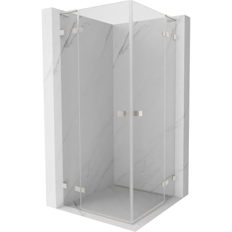 Mexen Lunar L Duo sprchový kút 90 x 90 cm, priehľadný, brúsený nikel - 834L-090L-090P-97-00