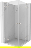 Mexen Lunar L Duo sprchový kút 90 x 90 cm, priehľadný, brúsený nikel - 834L-090L-090P-97-00