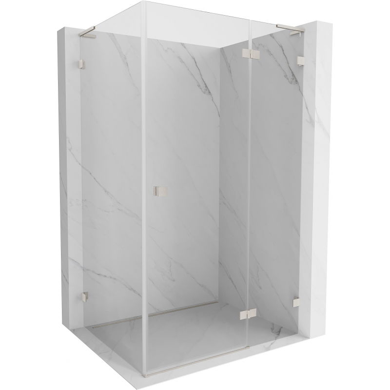 Mexen Lunar L sprchový kút otváracie dvere pravé 100 x 90 cm, transparentné, brúsený nikel - 834L-100-090-97-00-P