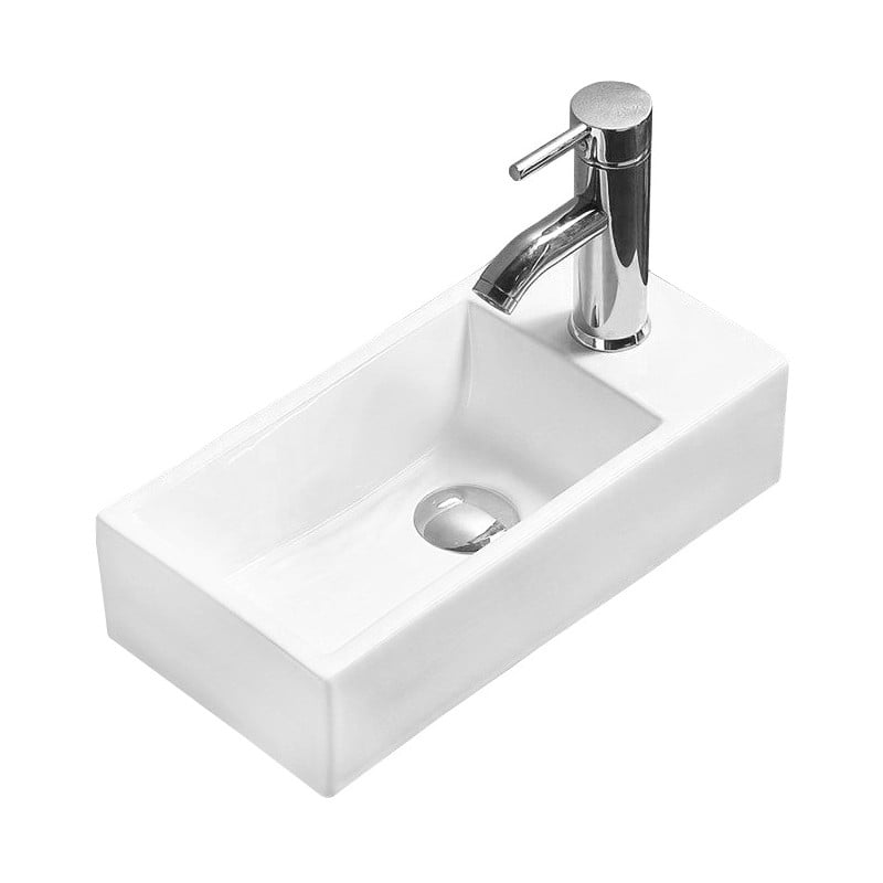 Mexen Inez umývadlo na doske ľavé 45 x 25 cm, biele - 21434500L