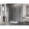 Mexen Lunar L Duo sprchová kabína, výkyvná ľavá 105 x 80 cm, transparentná, brúsený nikel - 834L-105L-080P-97-00