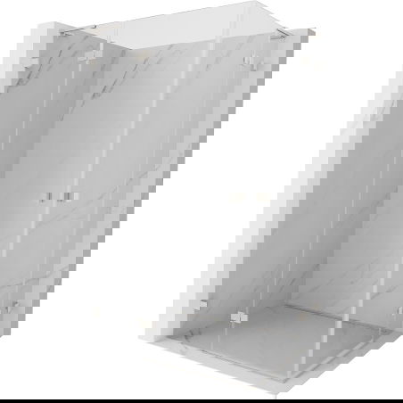 Mexen Lunar L Duo sprchový kút otvárací 110 x 70 cm, transparentný, kartáčovaný nikel - 834L-110L-070P-97-00