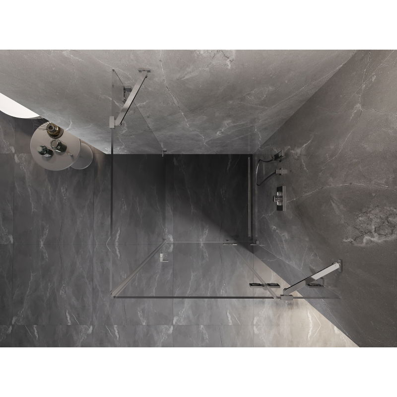 Mexen Lunar sprchová kabína otváracia pravá 100 x 100 cm, priehľadná, chróm - 834-100-100-01-00-P