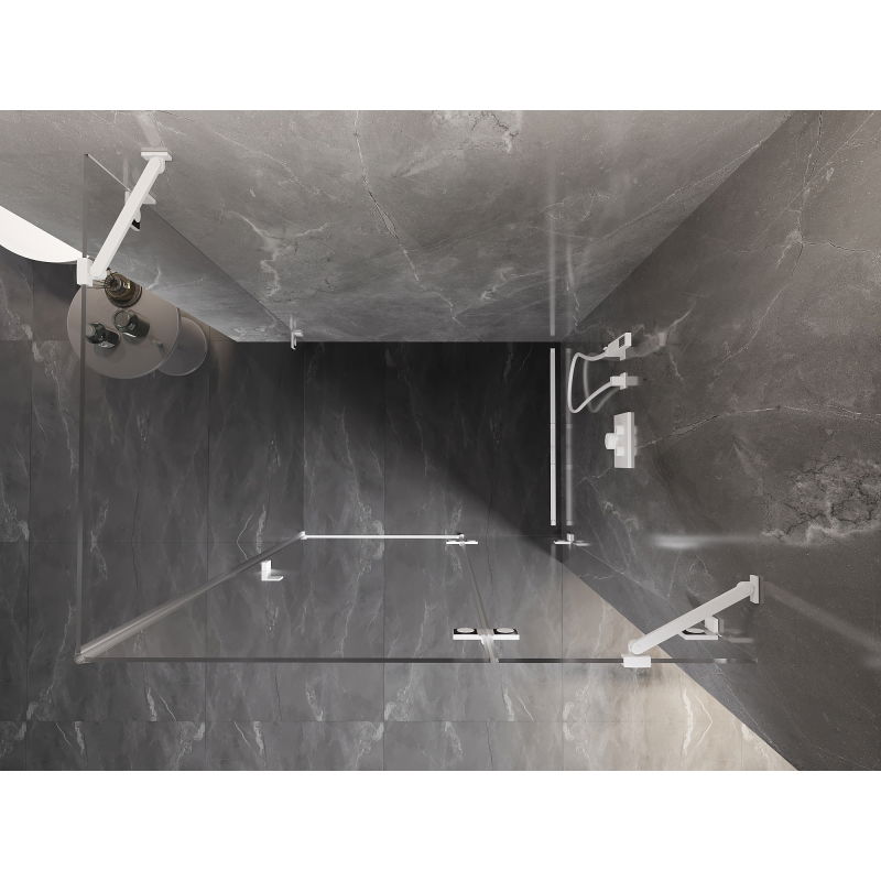 Mexen Lunar sprchová kabína otváracia pravá 85 x 80 cm, transparentná, biela - 834-085-080-20-00-P