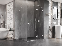 Mexen Lunar sprchová kabína pravá 90 x 80 cm, transparentná, biela - 834-090-080-20-00-P