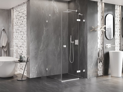 Mexen Lunar sprchová kabína pravá 90 x 90 cm, transparentná, biela - 834-090-090-20-00-P