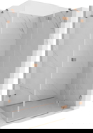 Mexen Lunar sprchovací kút pravý 80 x 70 cm, transparentný, brúsená meď - 834-080-070-65-00-P