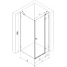 Mexen Lunar sprchový kút s otváracími dverami pravý 100 x 80 cm, transparentný, brúsená meď - 834-100-080-65-00-P
