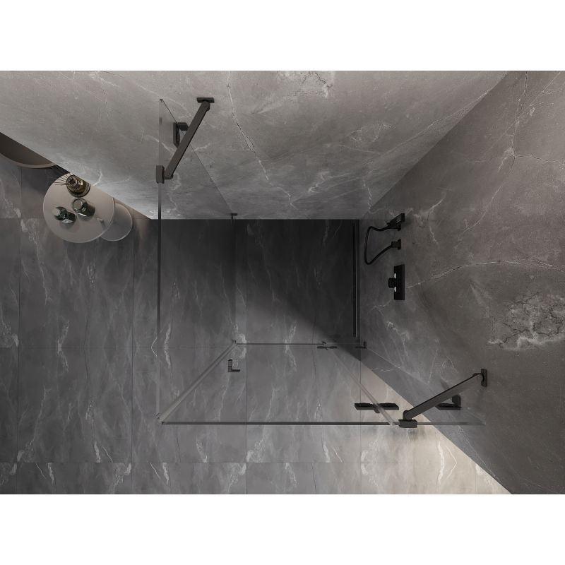 Mexen Lunar sprchový kút s pravým otváraním 90 x 90 cm, transparentný, brúsený gun gray - 834-090-090-66-00-P