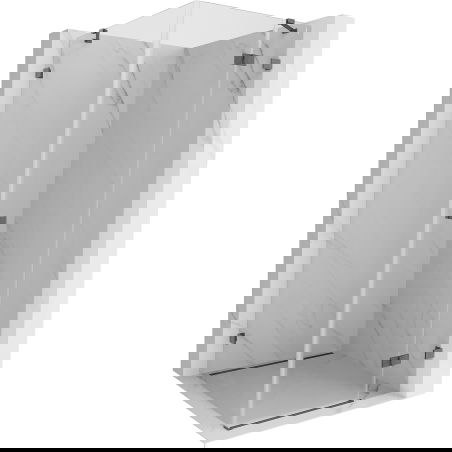 Mexen Lunar sprchový kút s výklopnými dverami pravý 100 x 100 cm, transparentný, brúsená zbraňová šedá - 834-100-100-66-00-P